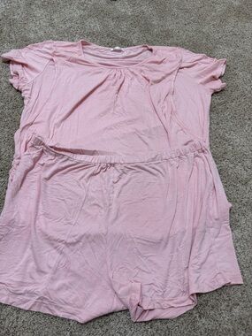 Maternity Pajama Set Pink XL Soft Lounge Sleepwear Nursing Friendly EKOUAER